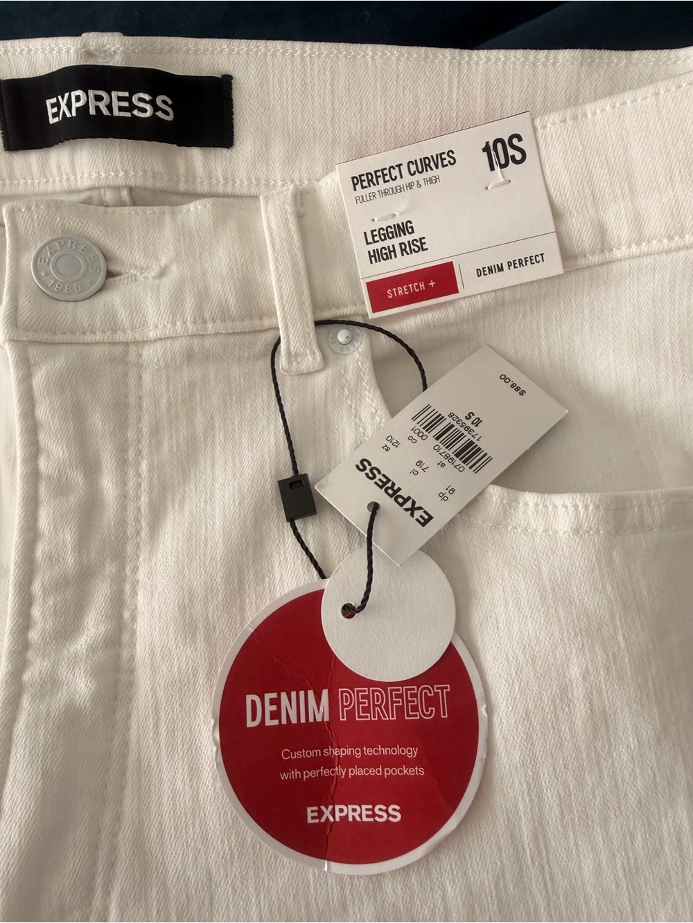 Express White High-Rise Denim Leggings - Perfect Curves